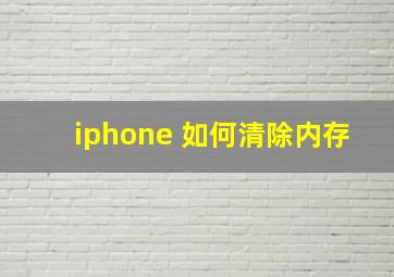 iphone 如何清除内存